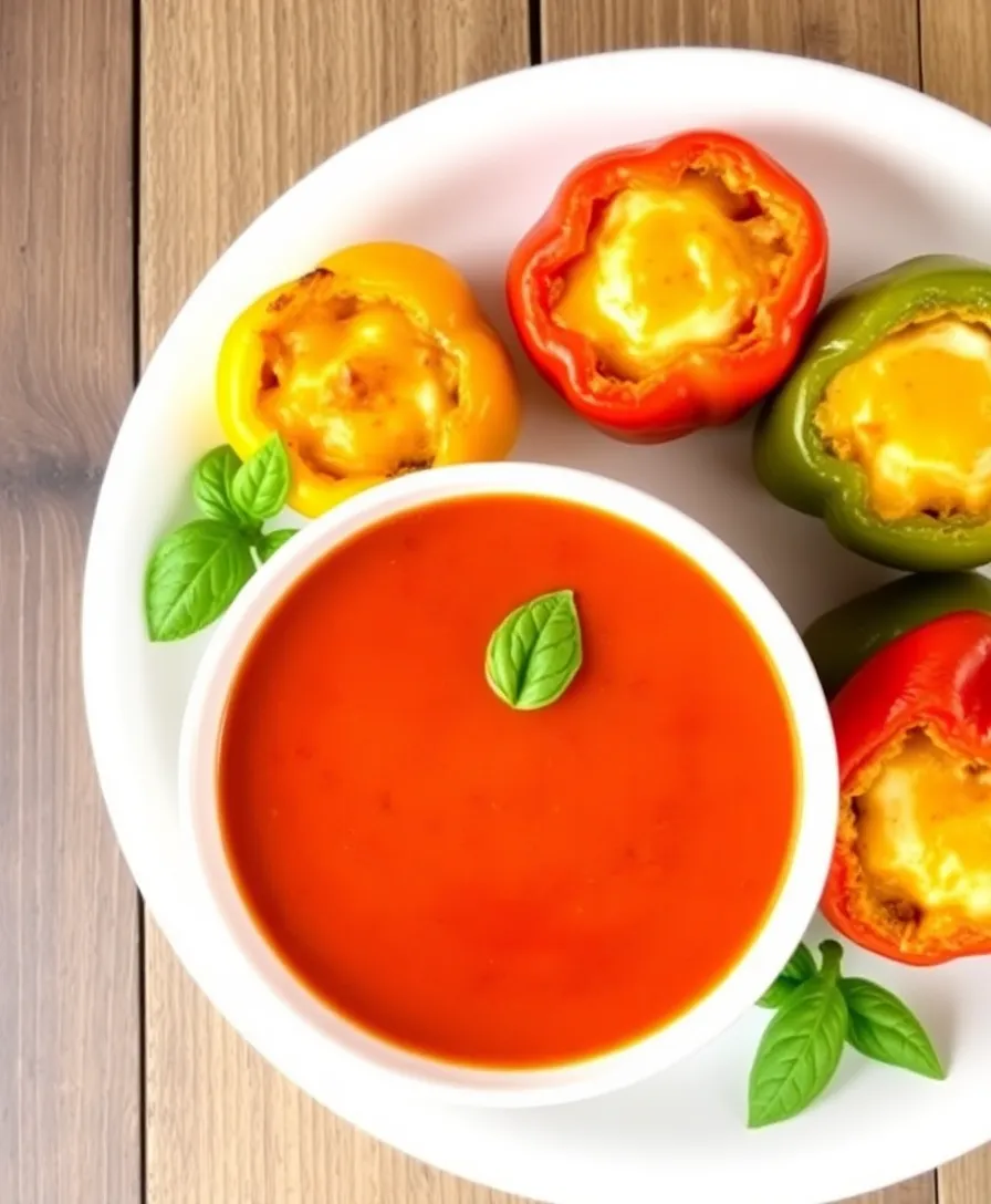 Tomato Basil Soup: The Ultimate Guide to the Easiest and Most Delicious Recipes! - Tomato Basil Soup with Cheese Stuffed Peppers