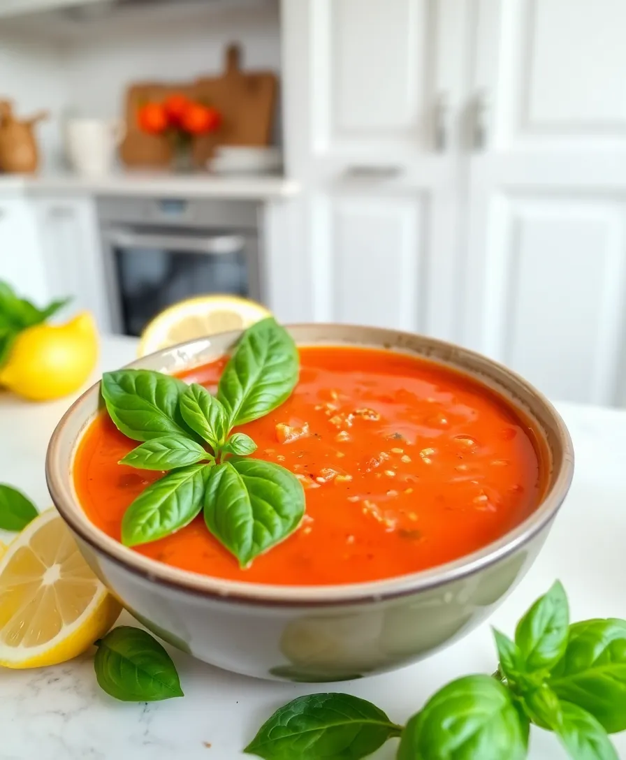 Tomato Basil Soup: The Ultimate Guide to the Easiest and Most Delicious Recipes! - Tomato Basil Soup with a Kick of Lemon
