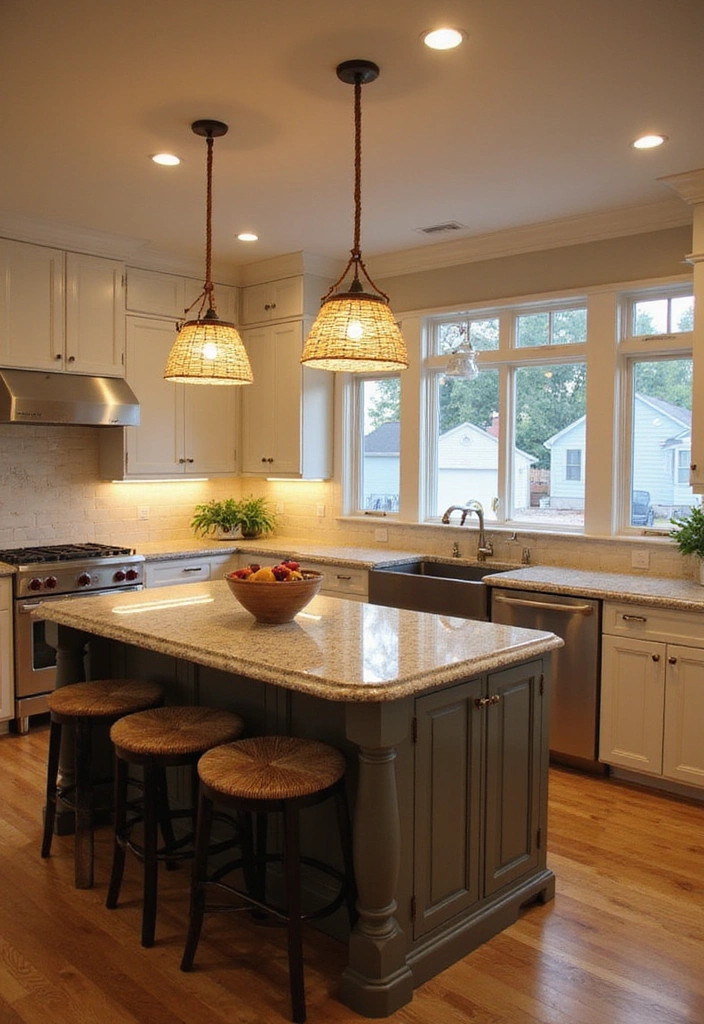 21 Coastal Kitchen Ideas That'll Make You Feel Like You're on Vacation Every Day! - 9. Coastal-Inspired Lighting