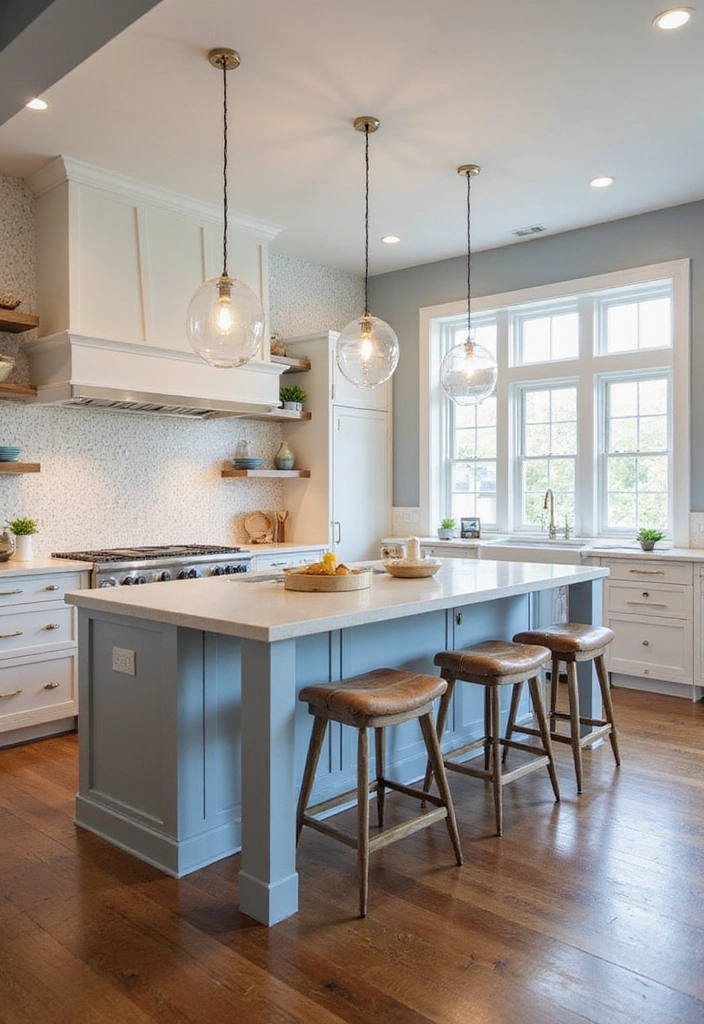 21 Coastal Kitchen Ideas That'll Make You Feel Like You're on Vacation Every Day! - 20. Elevated Seating Areas